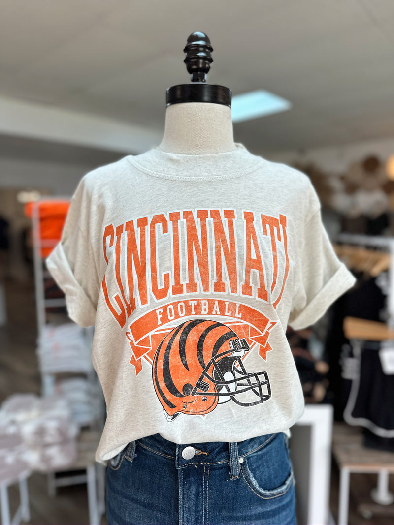 Cincinnati Football Cropped Heather Tee