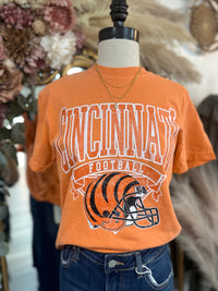 Cincinnati Football Tee-Orange