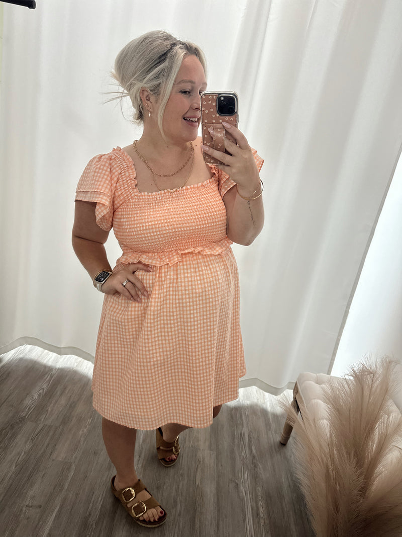 Day Date Mini Gingham Print Dress