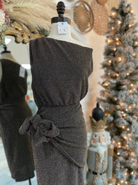 Holiday Glam Wrap Dress