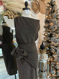 Holiday Glam Wrap Dress