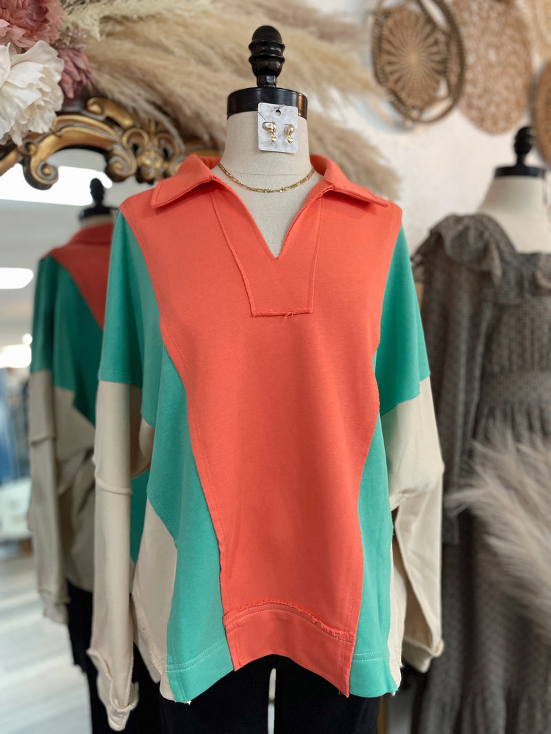 Perfect Example Colorblock Pullover