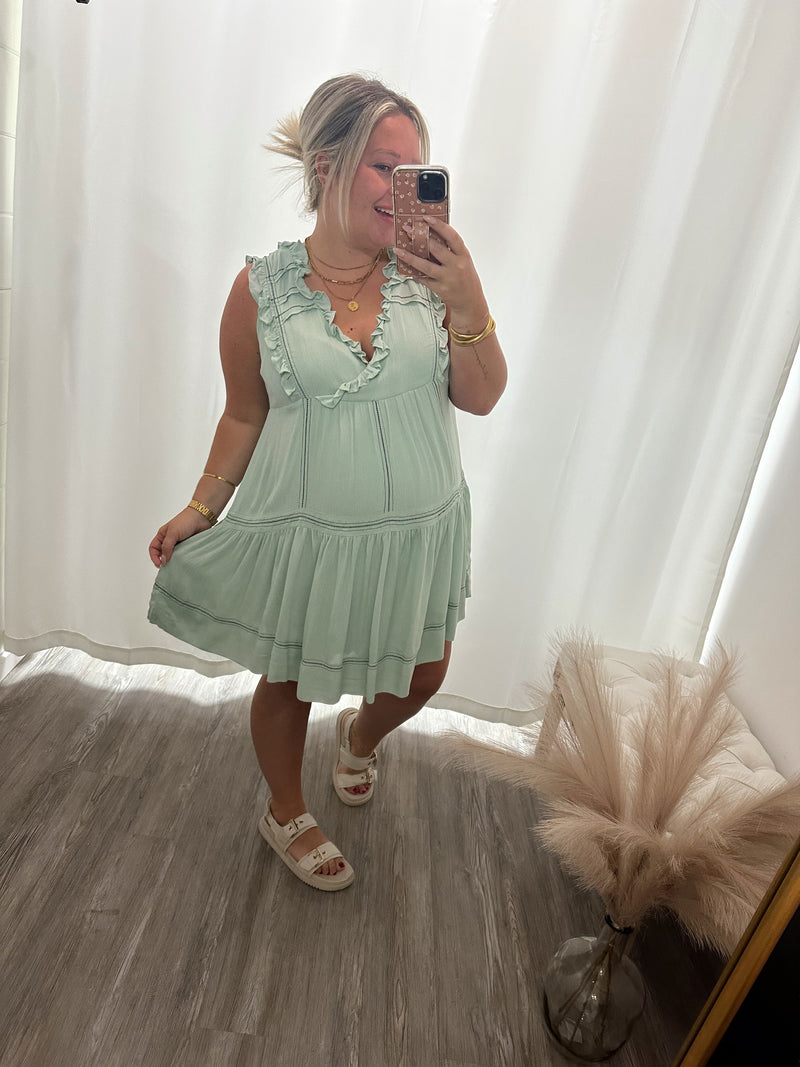 Pure Bliss Dress- Sage