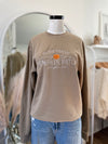 Pumpkin Patch Embroidered Crewneck-Tan