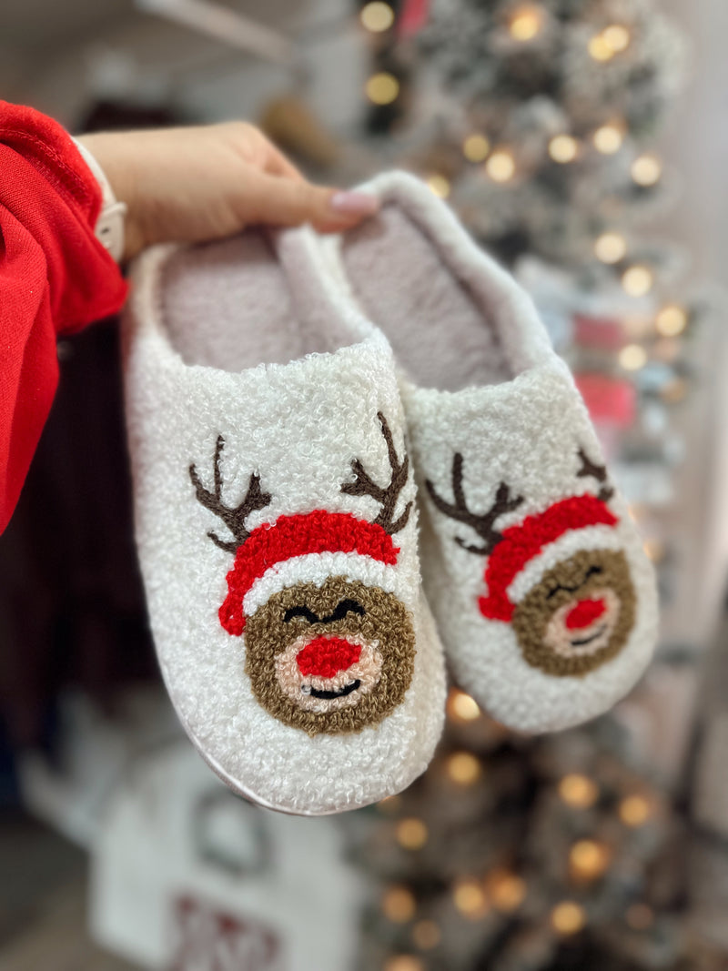 WWW Reindeer Christmas Slippers