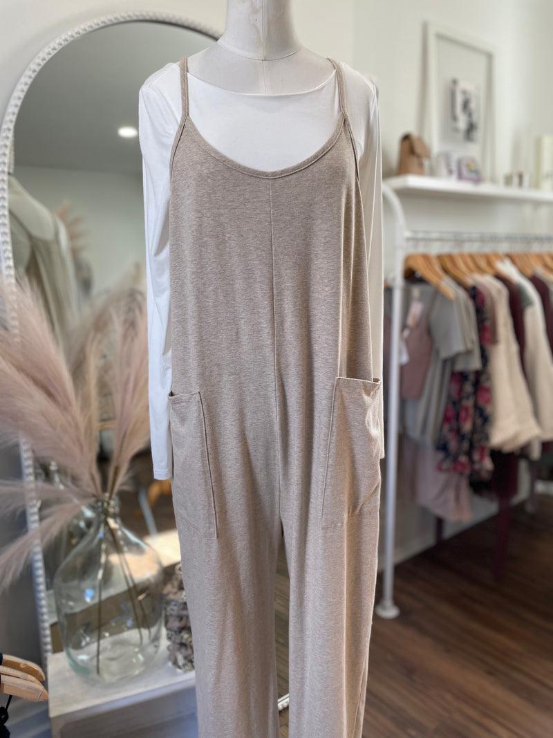 Next Edition Ballin Babe Jumpsuit-Oatmeal