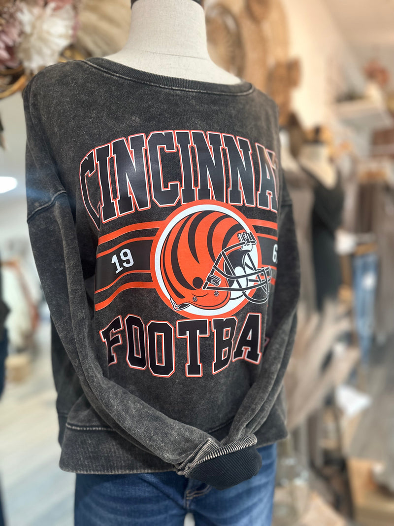 Cincinnati Football Favorite Pullover-Ash Black