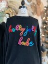 Holly Jolly Babe Tinsel Sweater-Black