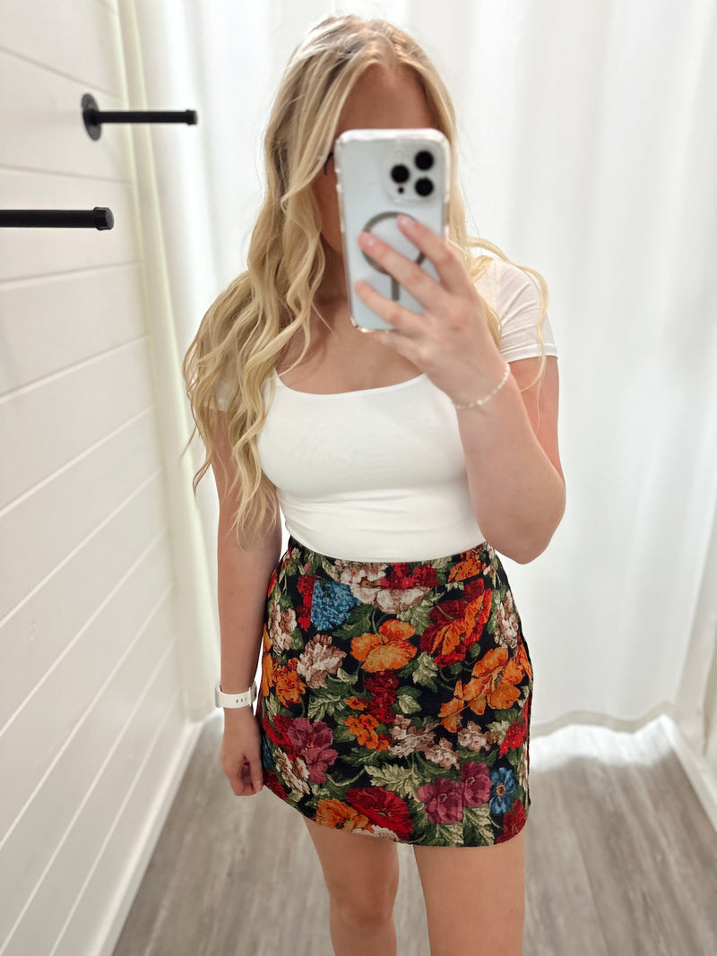 Vintage Style Floral Skirt