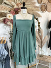 Sweet Nothings Puff Sleeve Dress- Eucalyptus