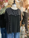 Simple Pearl Top-Black