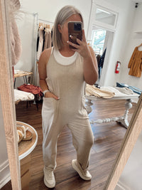 Next Edition Ballin Babe Jumpsuit-Oatmeal