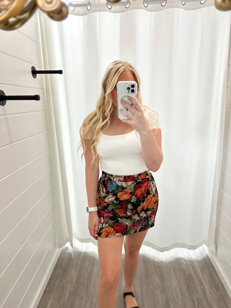 Vintage Style Floral Skirt