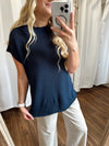 Hear Me Out Sweater Top- Navy