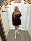 Sabrina Velvet Flare Dress