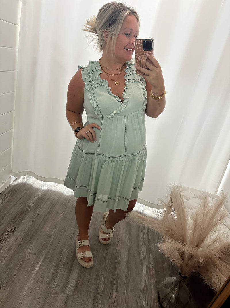 Pure Bliss Dress- Sage