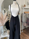 Cropped Vibin Boho Jumpsuit-Black