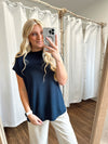 Hear Me Out Sweater Top- Navy