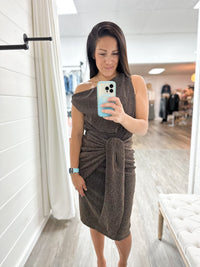 Holiday Glam Wrap Dress