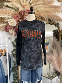 Game Day Cincinnati Spirit Long Sleeve Tee-Tie Dye