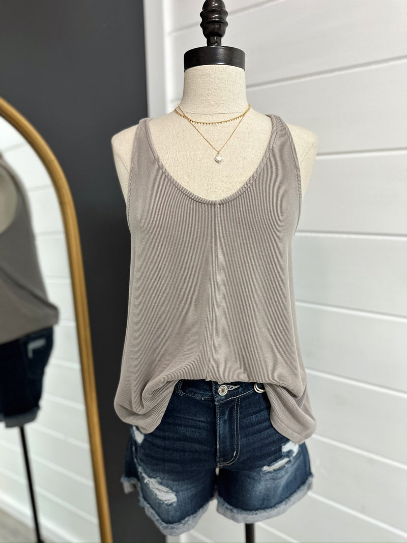 On The Go Tank- Grey Brown