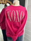 Pink & Golden XOXO Embroidered Crewneck