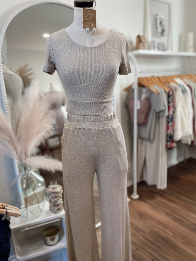 Perfect Night Thermal Knit Pant-Oatmeal