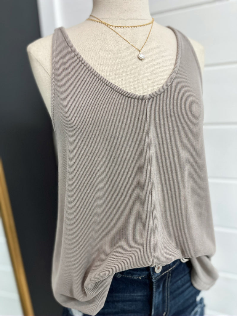 On The Go Tank- Grey Brown