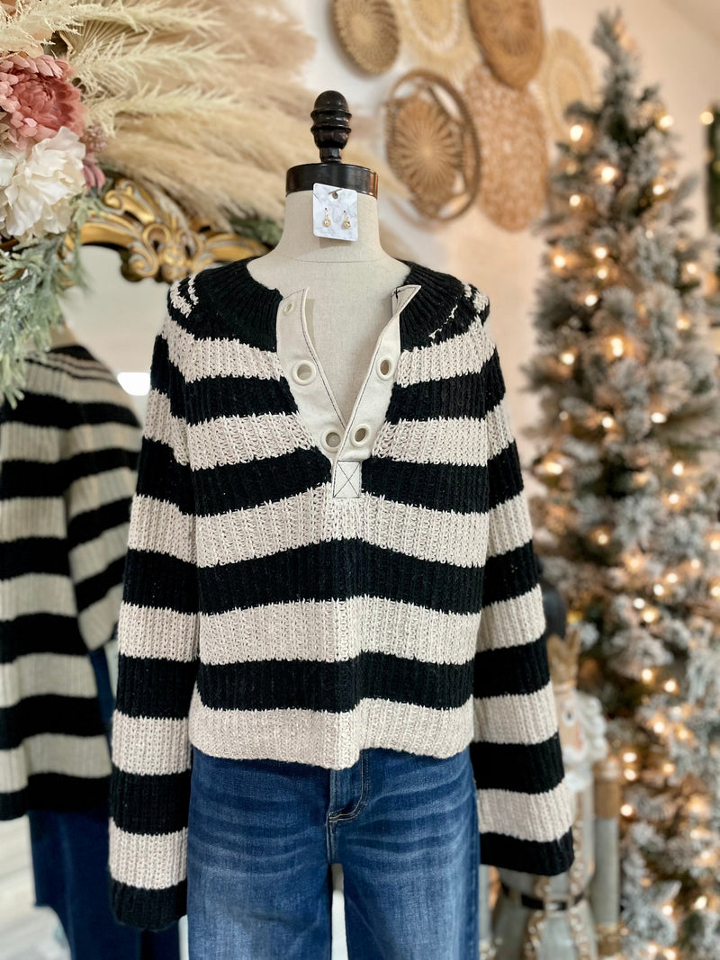 Coffee Shop Cozy Striped Sweater