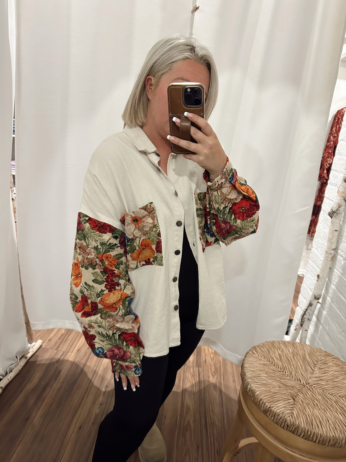 Floral Vintage Ivory Shacket-POL