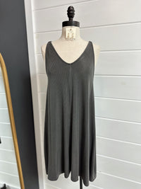 Simpler Times Dress- Charcoal