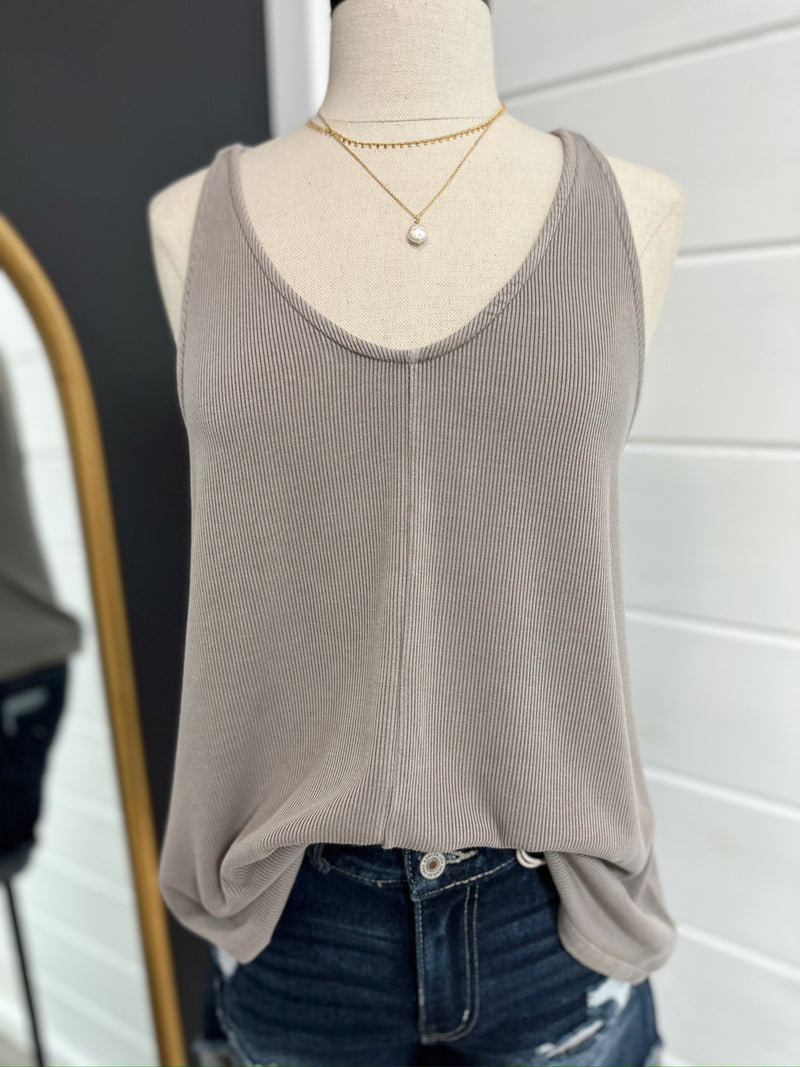 On The Go Tank- Grey Brown