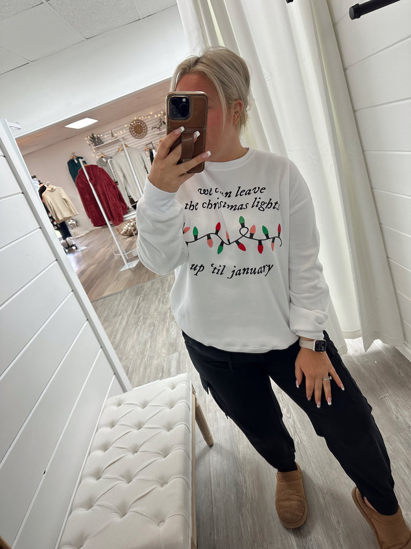 WWW Christmas Lights Graphic Crewneck