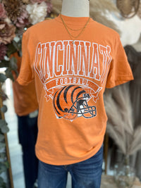 Cincinnati Football Tee-Orange