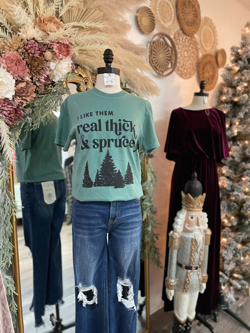 Real Thick and Sprucey Funny Christmas Shirt