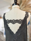 Beyond A Memory Lace Tank- Charcoal