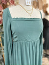 Sweet Nothings Puff Sleeve Dress- Eucalyptus