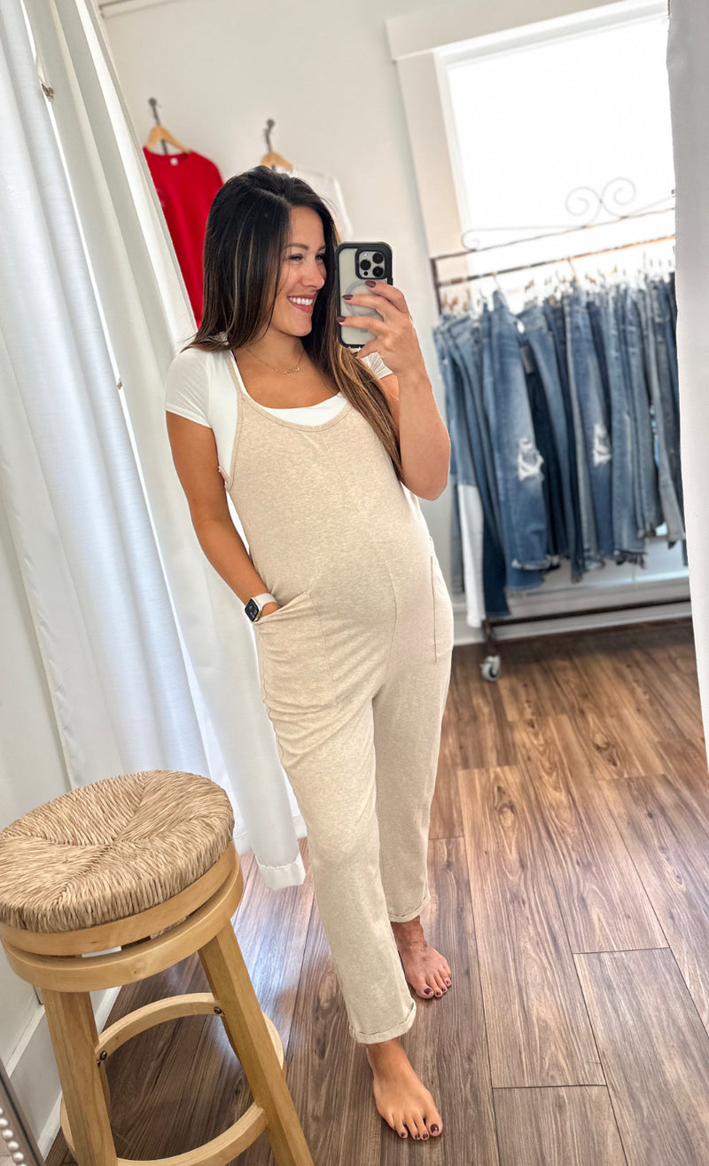 Next Edition Ballin Babe Jumpsuit-Oatmeal