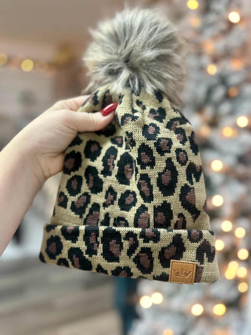 Leopard Pom Hat