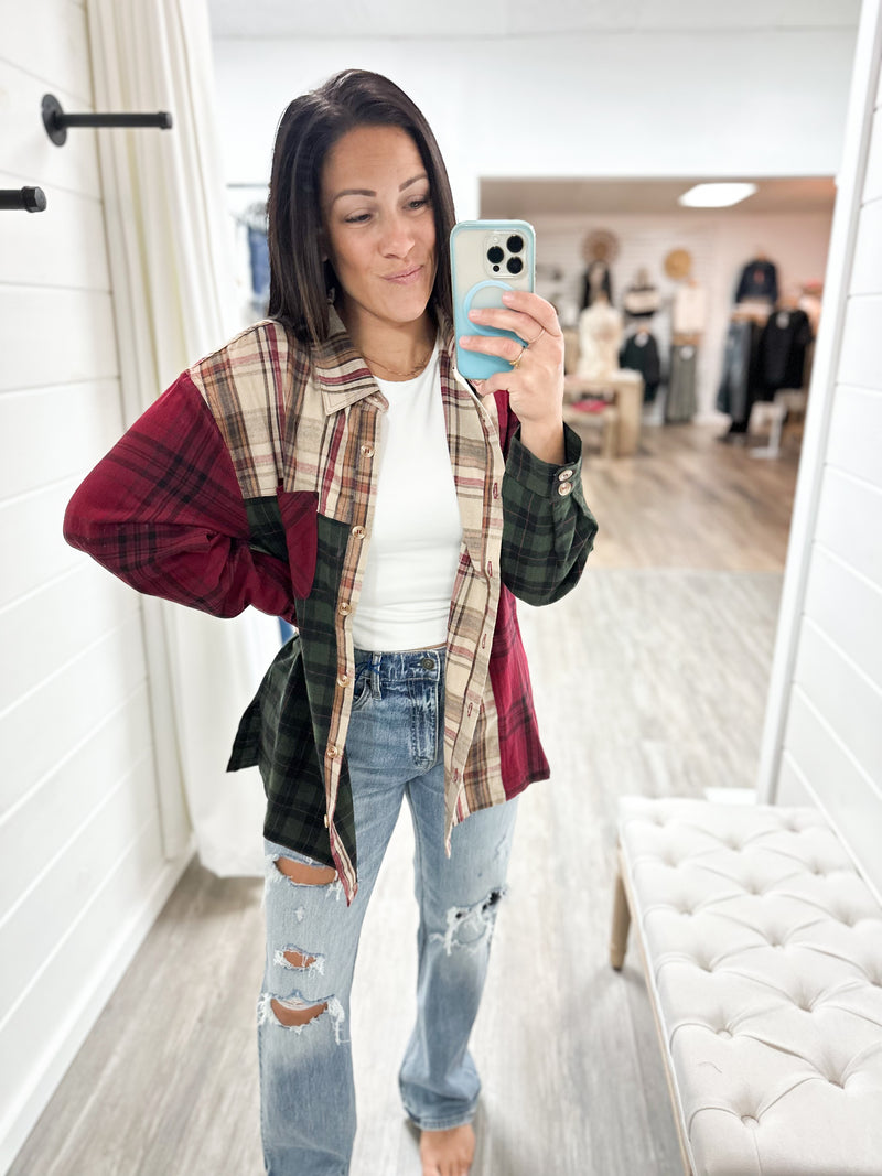 Holiday Happiness Flannel Top