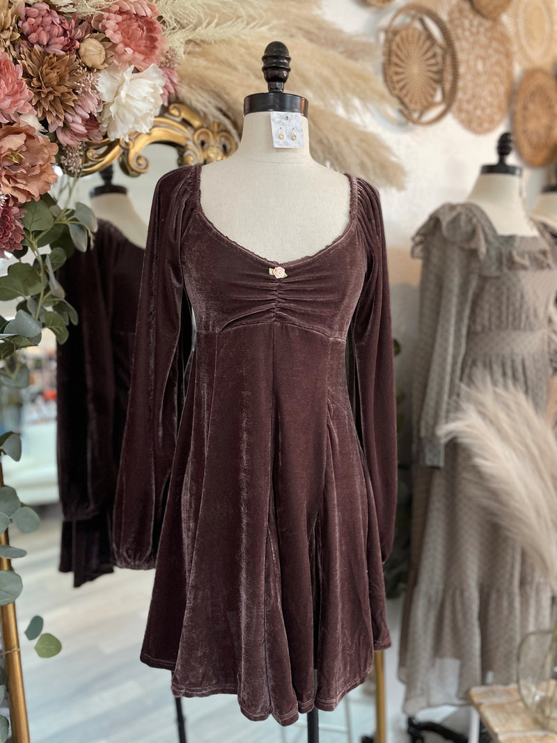 Sabrina Velvet Flare Dress