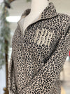 Leopard Monogram Quarter Zip