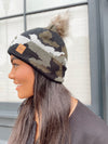 Green Camo Pom Hat