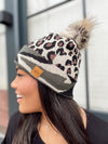 Leopard With Camo Pom Hat