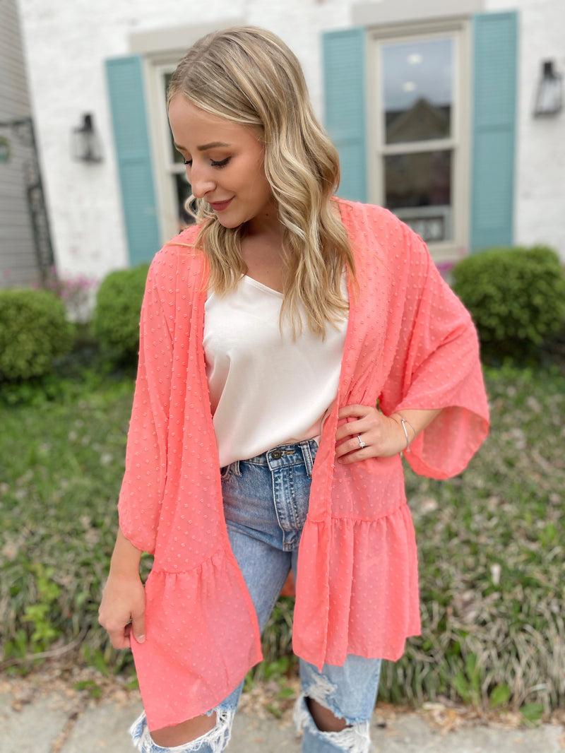 Perfect Coral Kimono