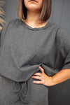 Willa Ribbed Top -Charcoal