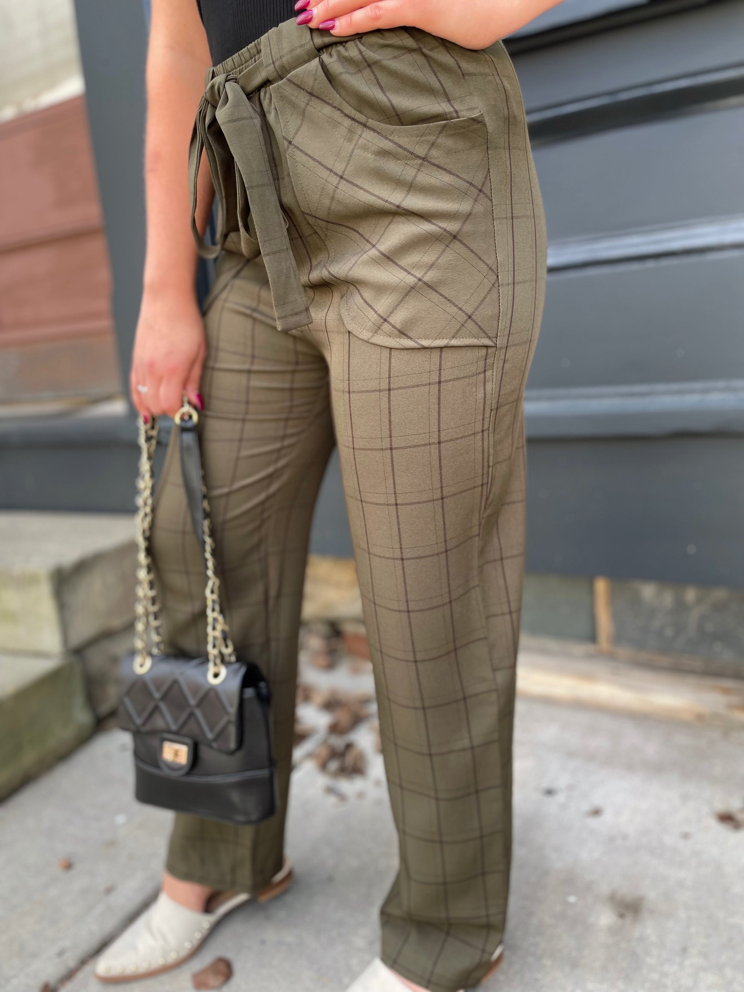 Antthony Boss Lady Plaid Pull-On Pant