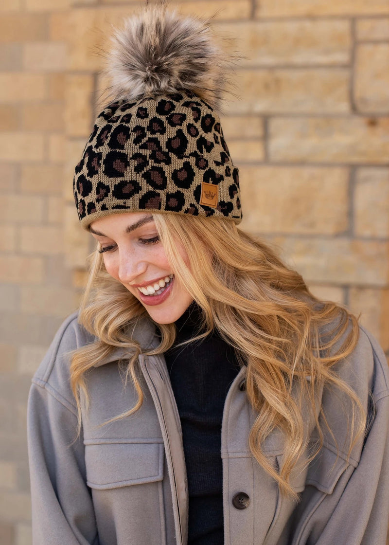 Leopard Pom Hat